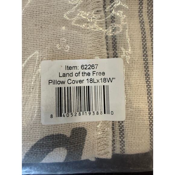 Piper’s Classics 18x18 “Land of the Free” Pillow Cover - new in pack - Picture 6 of 7